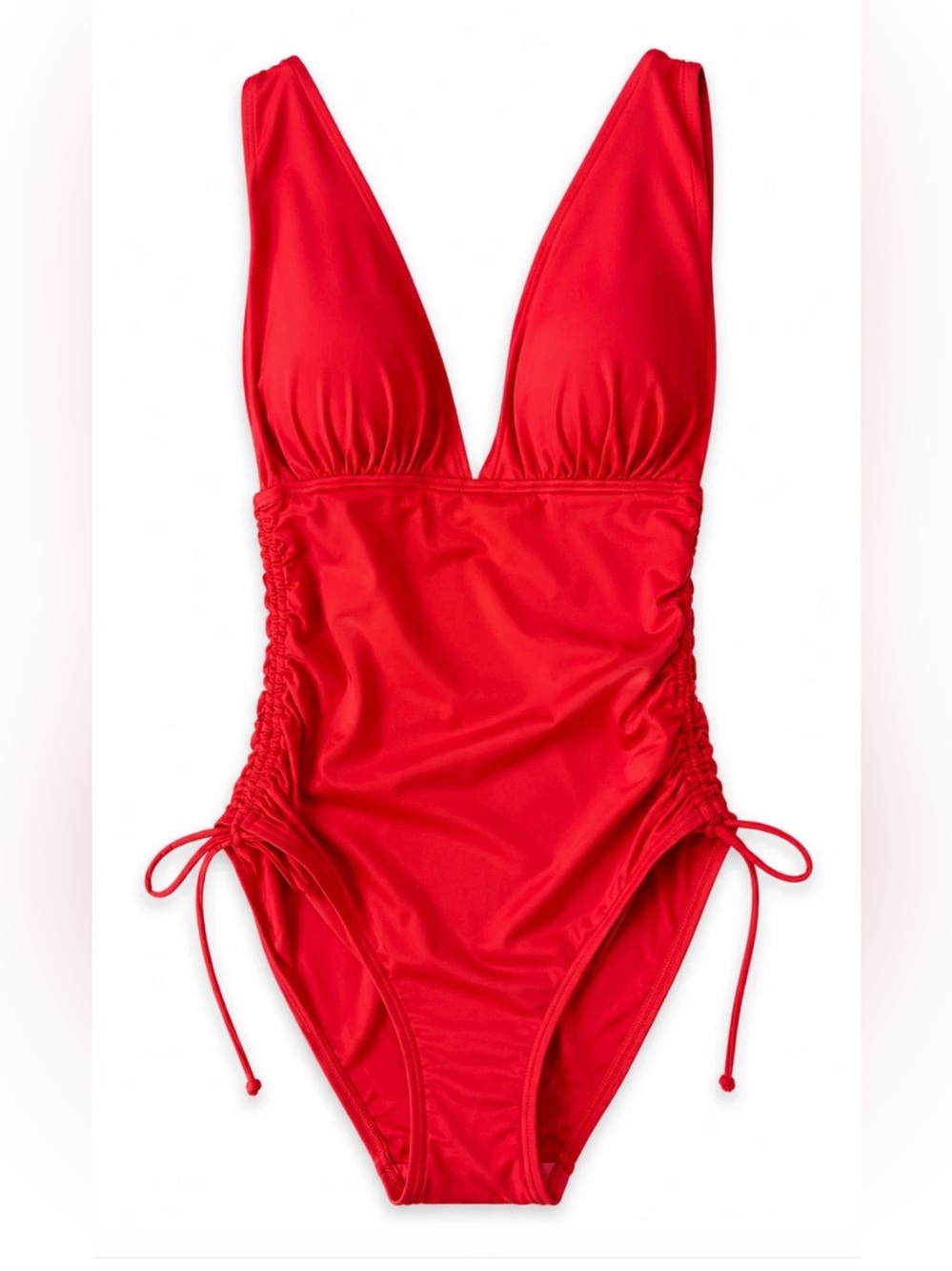 NWT SOMA BARBADOS CHERRY RED V-NECK ONE PIECE SWIMSUIT SZ 14